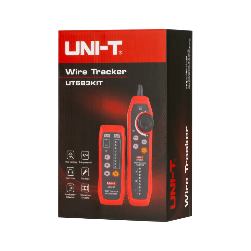 Vyhľadávač párov vodičov káblov Uni-T UT683KI RJ11 a RJ45 MIE0457