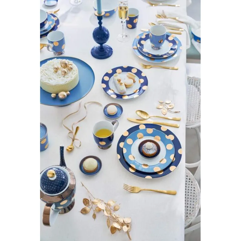 Pip Studio Dot Delight Navy-Gold sada 2ks hrnků 380ml, modro-zlatá