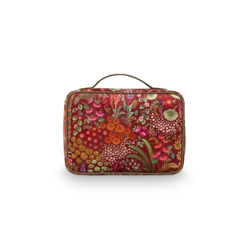 Pip Studio sametový kosmetický kufr Querida Quilted Velvet červený