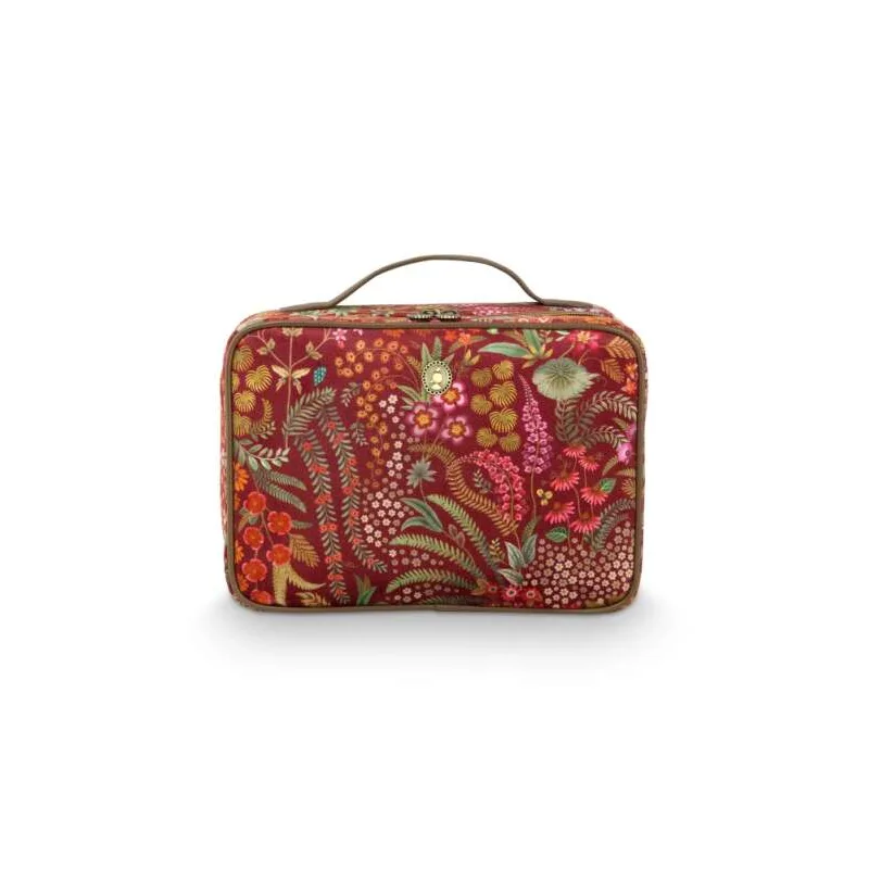 Pip Studio sametový kosmetický kufr Querida Quilted Velvet červený