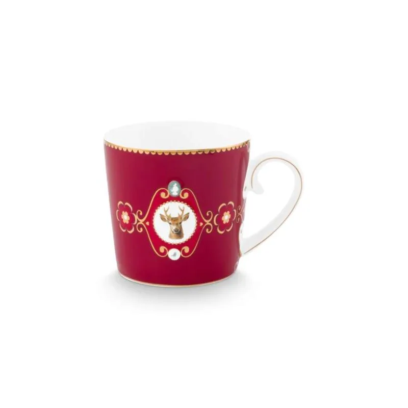 Pip Studio Love Birds hrnek 165ml, tmavě červený