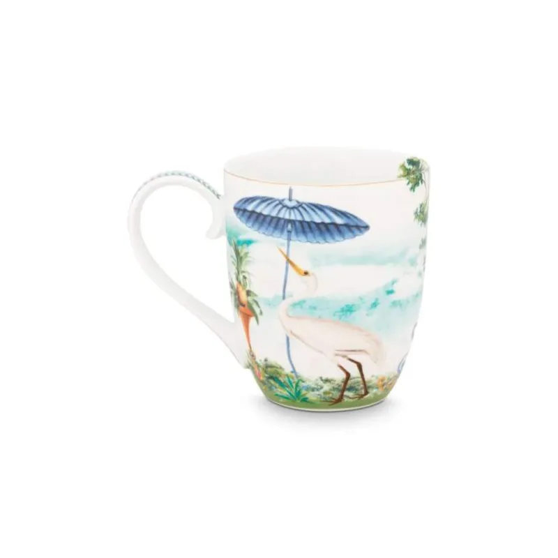 Pip Studio Jolie Heron, XXL hrnek 450ml, bílý