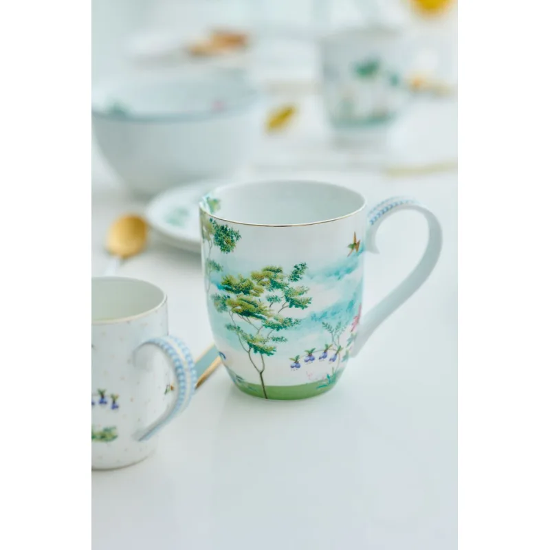 Pip Studio Jolie Heron, XXL hrnek 450ml, bílý