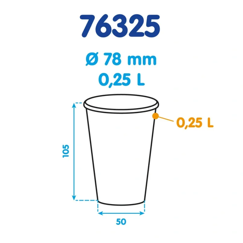 Kelímek plastový průhledný 0,25 l -PP- (Ø 78 mm) [50 ks] (76325)