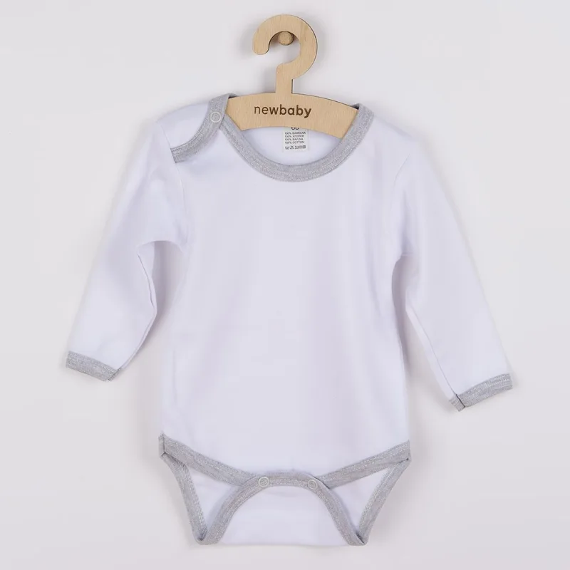 Dojčenské body New Baby so sivým lemom