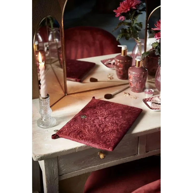 Pip Studio sametové pouzdro Velvet Quiltey Days, vínové