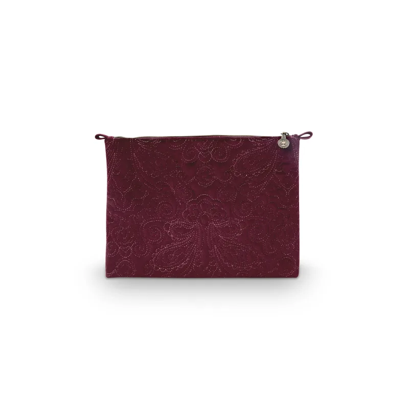 Pip Studio sametové pouzdro Velvet Quiltey Days, vínové