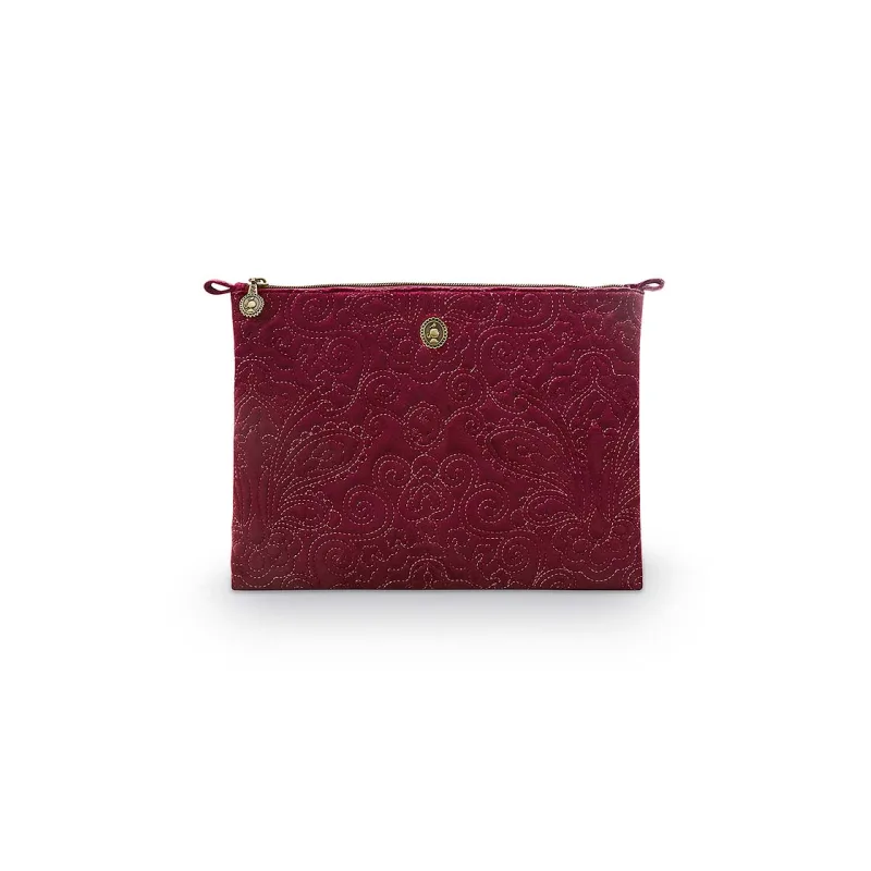 Pip Studio sametové pouzdro Velvet Quiltey Days, vínové