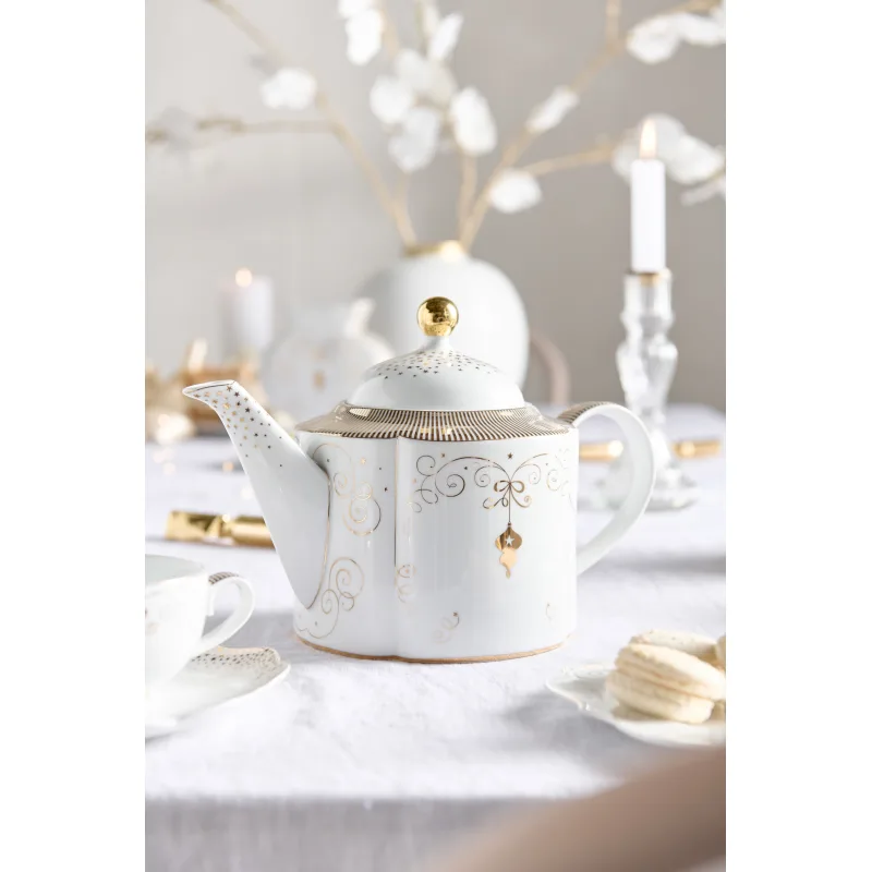 Pip Studio Royal Winter konvice 1.65l, bílá