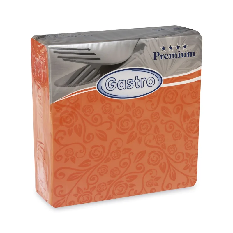 Ubrousky PREMIUM "dekor R" z netkané textilie terakota 40 x 40 cm [50 ks] (89222 - 5B)