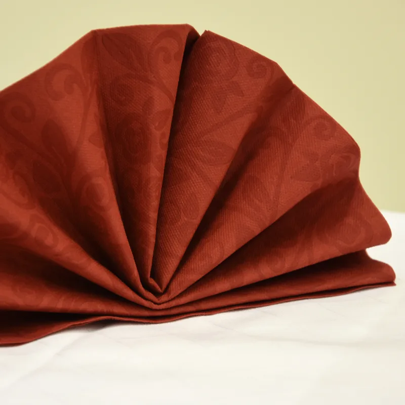 Ubrousky PREMIUM "dekor R" z netkané textilie terakota 40 x 40 cm [50 ks] (89222 - 5B)