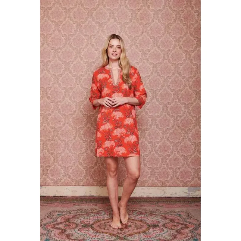 Pip Studio Deirdre tunika Flora Firenze, coral