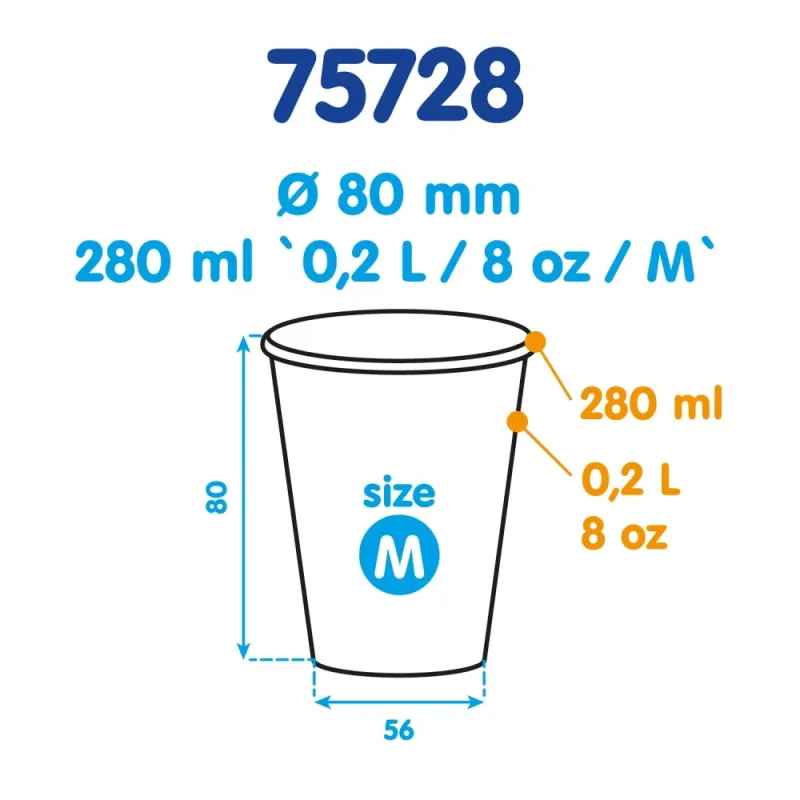 Papírový kelímek "Zimní období" 280 ml, M (Ø 80 mm) [50 ks] (75728) CH2N