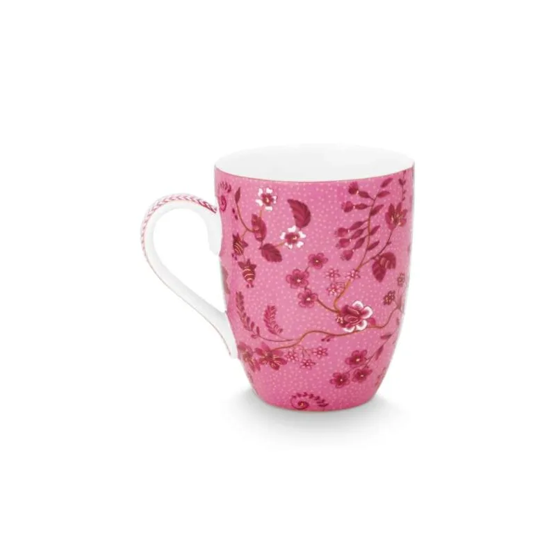 Pip Studio Jolie Flowers sada 2 ks hrnků 350ml, růžová