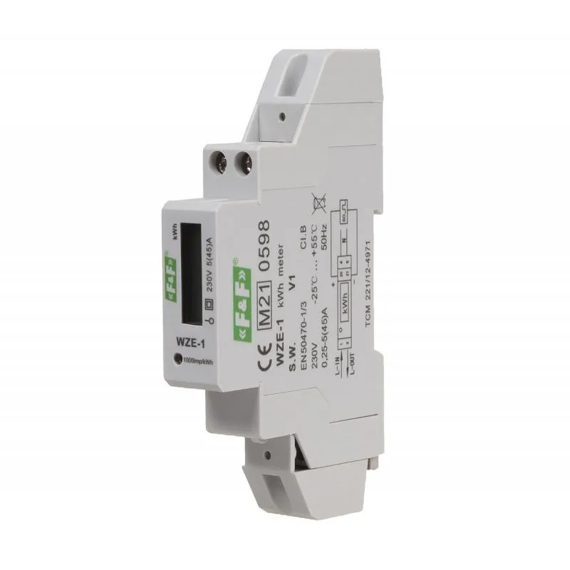 F&F Elektromer jednofázový WZE-1 MID 45A