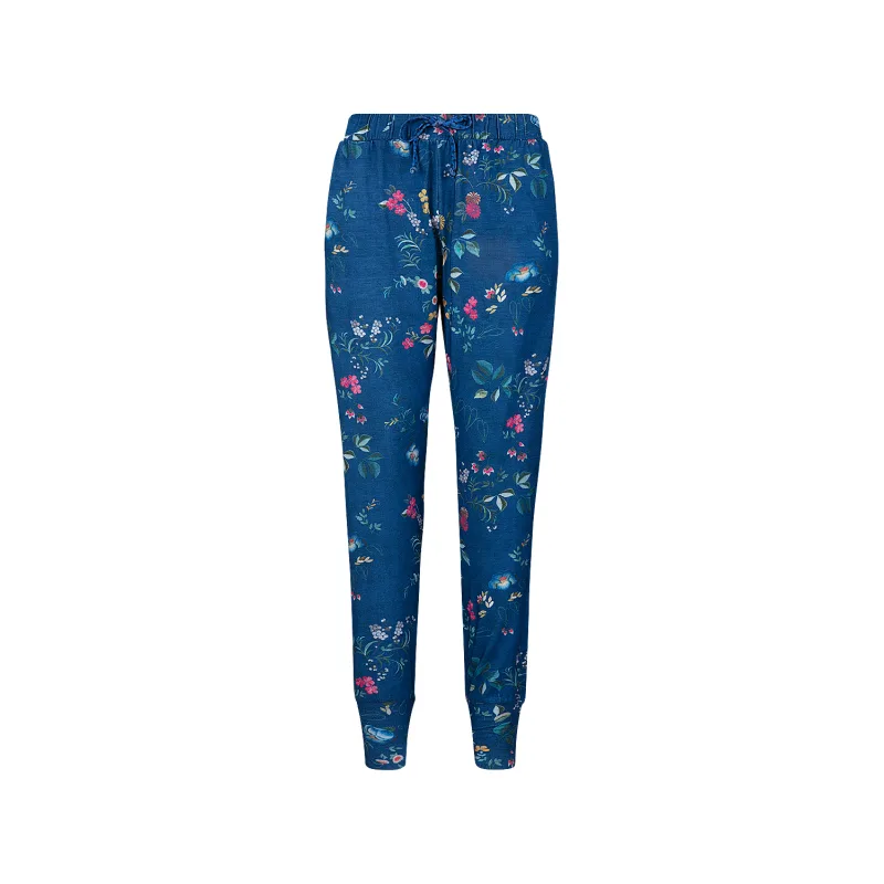 Pip Studio Bobien dlouhé kalhoty Tokyo Blossom, modré
