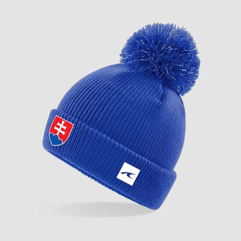 Slovensko pletená zimná čiapka modrá detská
