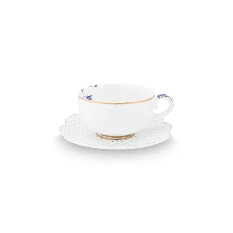 Pip Studio Royal White espresso šálek s podšálkem 100ml, bílý