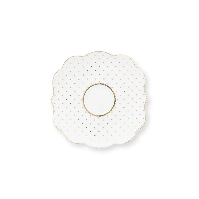 Pip Studio Royal White espresso šálek s podšálkem 100ml, bílý