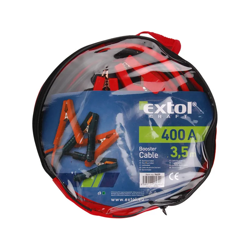 Káble štartovacie 400A, dĺžka 3,5m, 2ks, do 74Ah, EXTOL CRAFT
