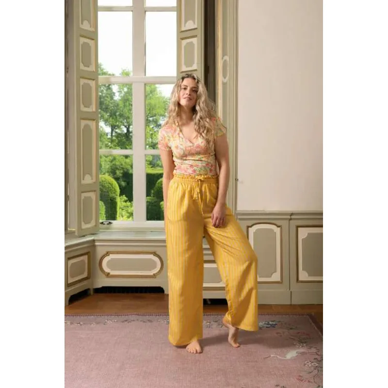 Pip Studio Bernice Dlouhé kalhoty Sumo Stripe, žluté