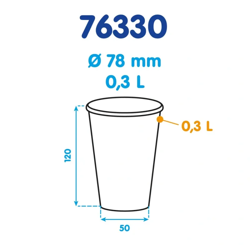 Kelímek plastový průhledný 0,3 l -PP- (Ø 78 mm) [50 ks] (76330) 3N,P7B