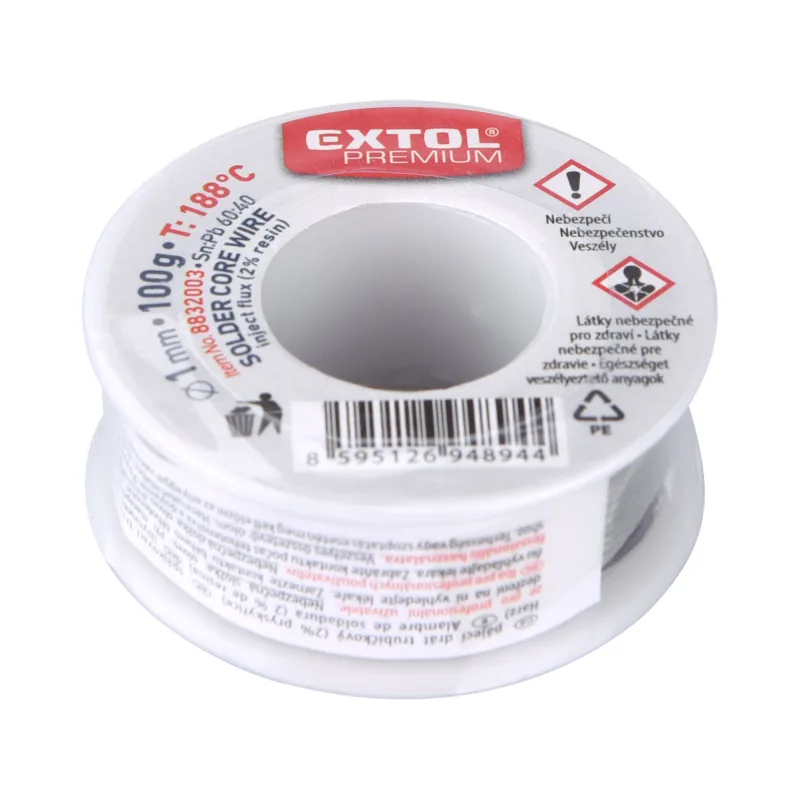 Cín na spájkovanie O1mm, 100g, EXTOL PREMIUM