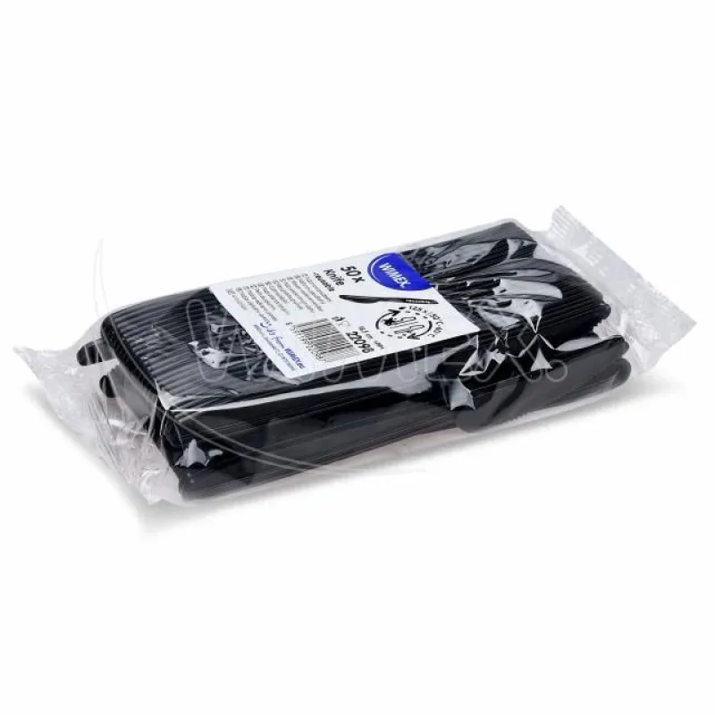 Nože (PP) opakovaně použitelné černé 18,5cm [50 ks] (22098-11C)