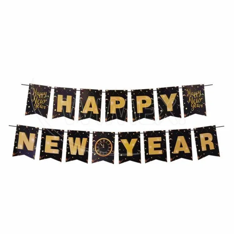 Papírová girlanda sada HAPPY NEW YEAR 16 x 20 cm písmena + 5m provázek [1 sada] (66802)