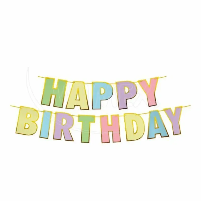 Papírová Girlanda sada HAPPY BIRTHDAY 13 x (16x20) +5 m (66807)