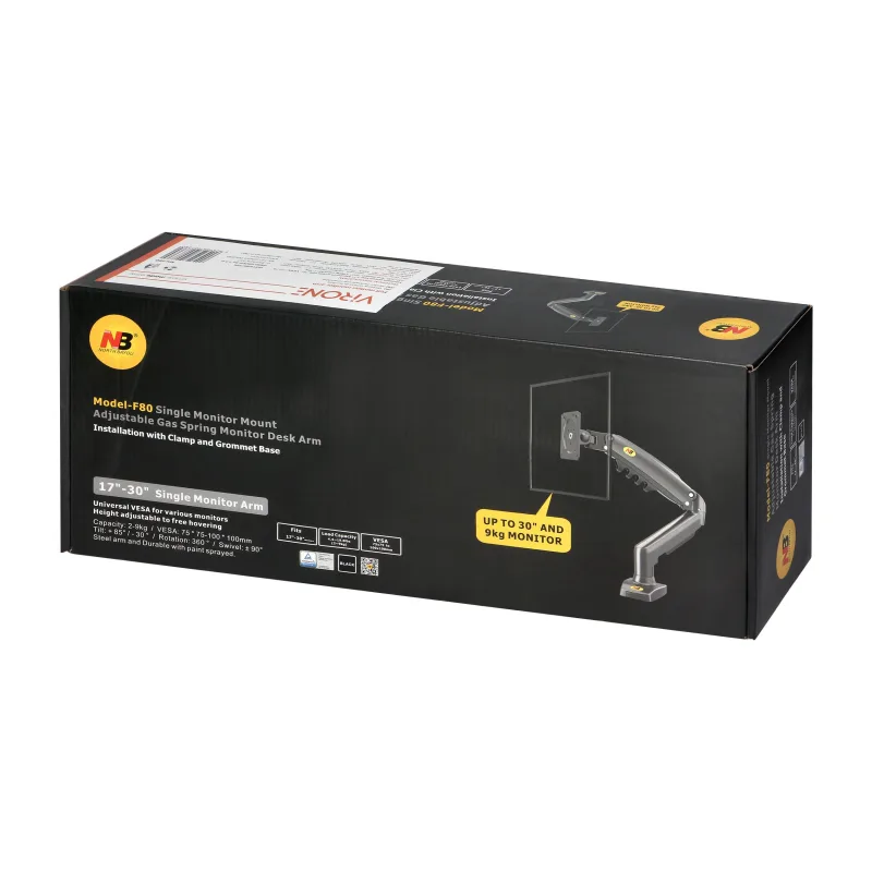 VIRONE Plne nastaviteľný stolový držiak monitora s plynovou pružinou rozsah 17″ – 30″