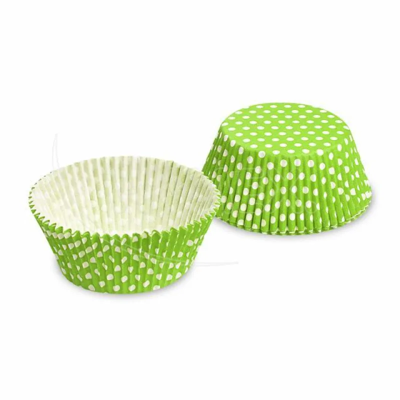 Cukrářské košíčky na muffiny, puntíky žlutozelené Ø 50 x 30 mm [40 ks] (65585 - 4A)