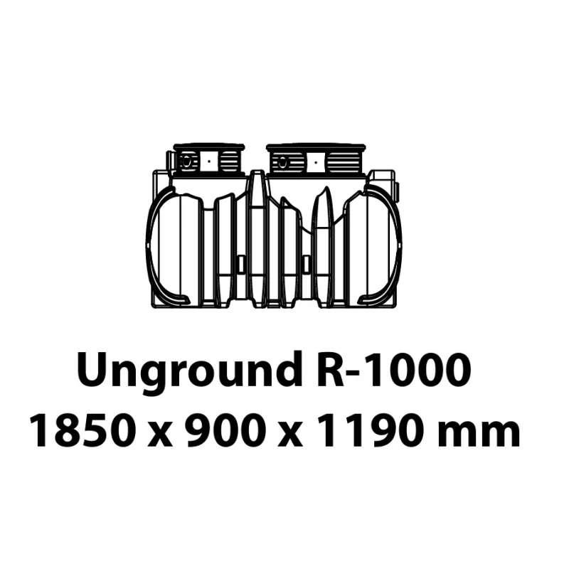 Prosperplast s.r.o. Podzemná plastová nádrž Unground Tank R-1000 (1000 litrov) monolit na dažďovú vodu čierna