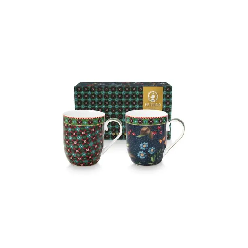 Pip Studio Berry Blues sada 2ks hrnků 180ml, modrá