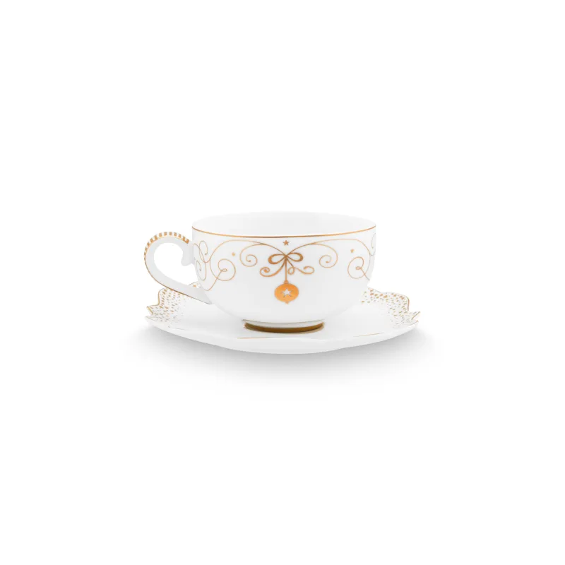 Pip Studio Royal Winter espresso šálek s podšálkem 100ml, bílý