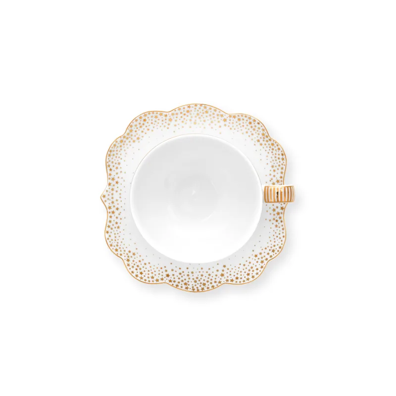 Pip Studio Royal Winter espresso šálek s podšálkem 100ml, bílý