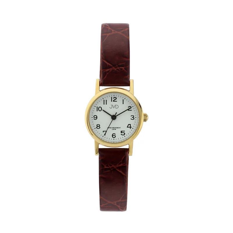 Dámské společenské náramkové hodinky JVD steel J4010.1 na koženém pásku Elegant