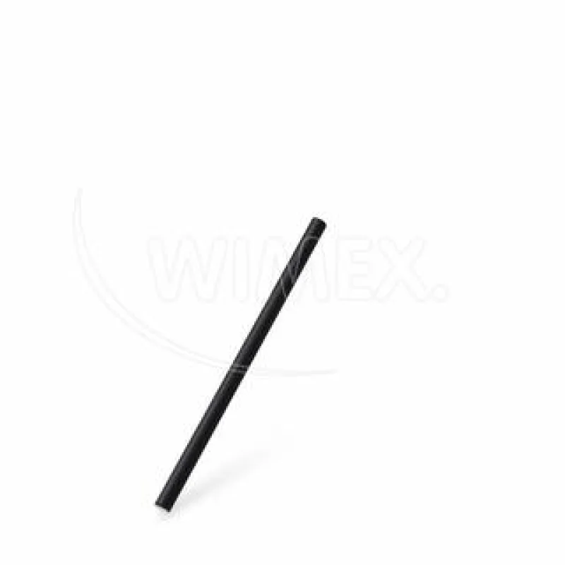 Slámky papírové JUMBO černé 15 cm, Ø 8 mm [100 ks] (40909)