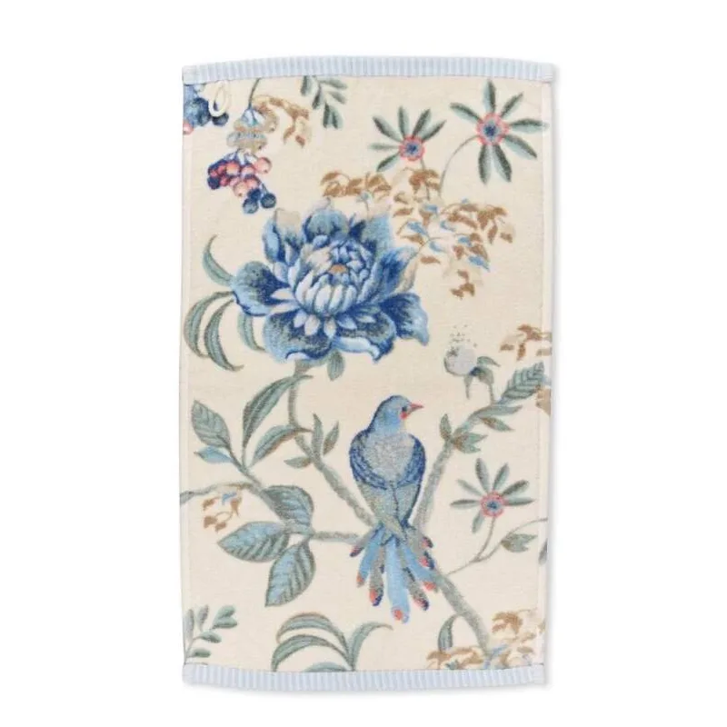Pip Studio bavlněný froté ručník na ruce Secret Garden bílo-modrý 30x50 cm