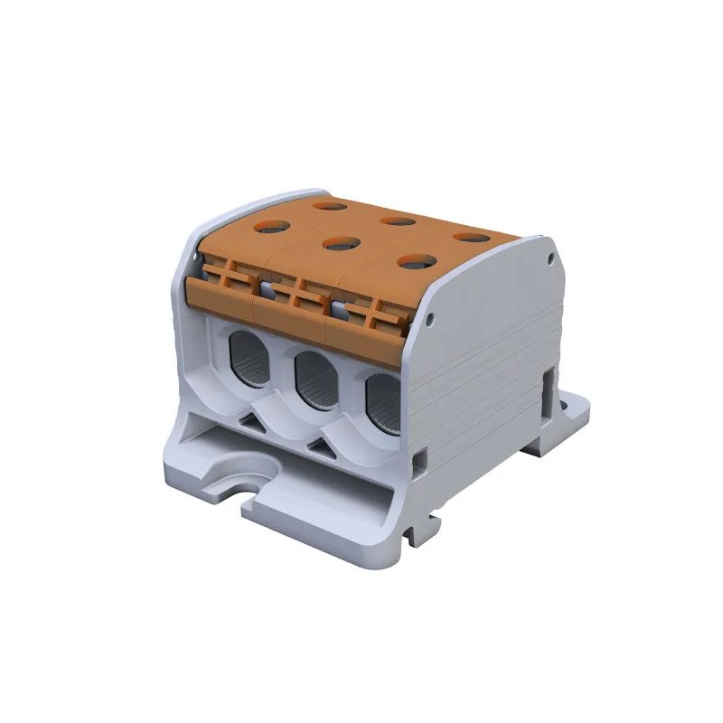Univerzálna svorka SIMBLOCK STB 50-3 hnedá Al/Cu 3x50mm2 jednopólová, 6 otvorov