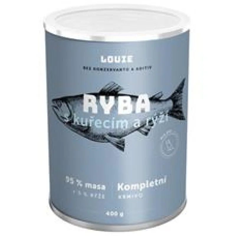 Louie konz. pro psy ryba s kuřecím a rýží 1200 g