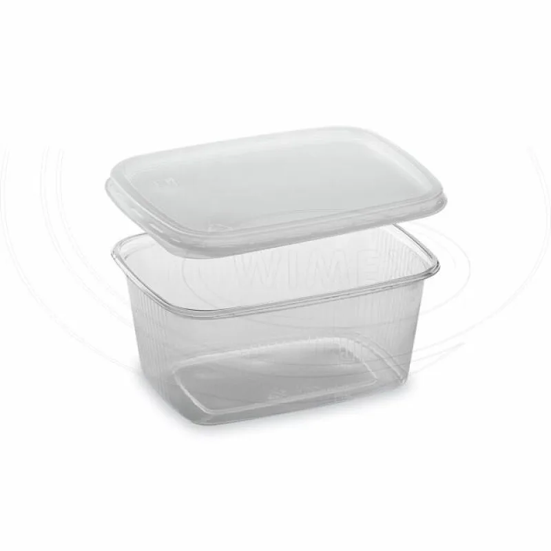 Miska hranatá průhledná 250 ml + víčko (PP) [2 x 50 ks] (PP505.1 - CH7N)
