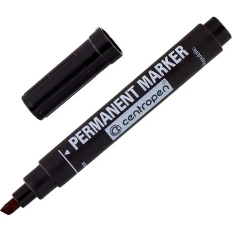 Centropen Permanent Marker 8576 popisovač černý, šikmý hrot, 1 ks - CH1C (Permanentní popisovač černý, šikmý hrot, 1 ks)