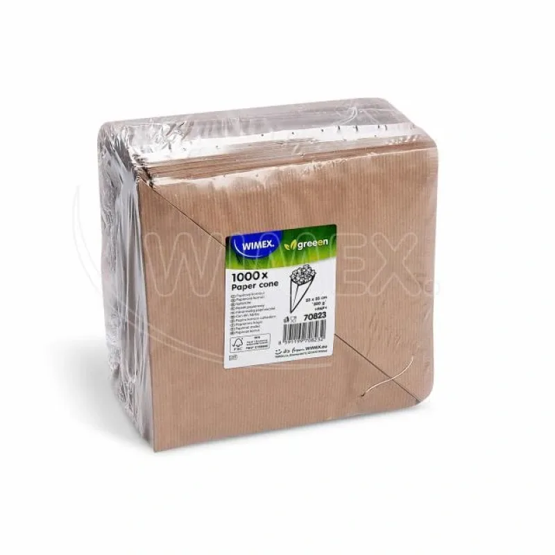 Papírový kornout,kraft, vázaný (FSC Mix)(PAP) 23x23cm , 250g (70823.1) 100ks
