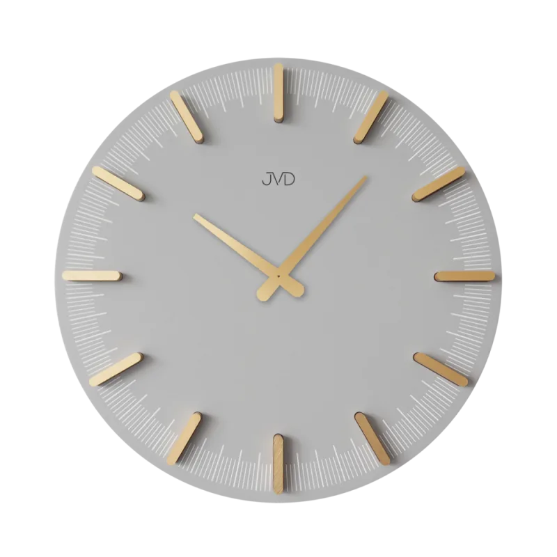 JVD Nástěnné designové minimalistické šedé hodiny JVD HC401.2
