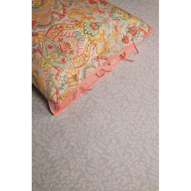 Pip Studio Leafy kvalitní bavlněné prostěradlo s lycrou 90x200/220 cm, khaki