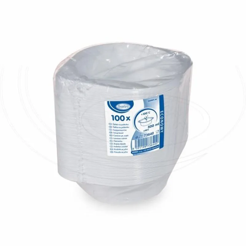 Šálek na polévku ECONOMY bílý (PP) 500 ml [100 ks] (73640-3C,E64,P4D)