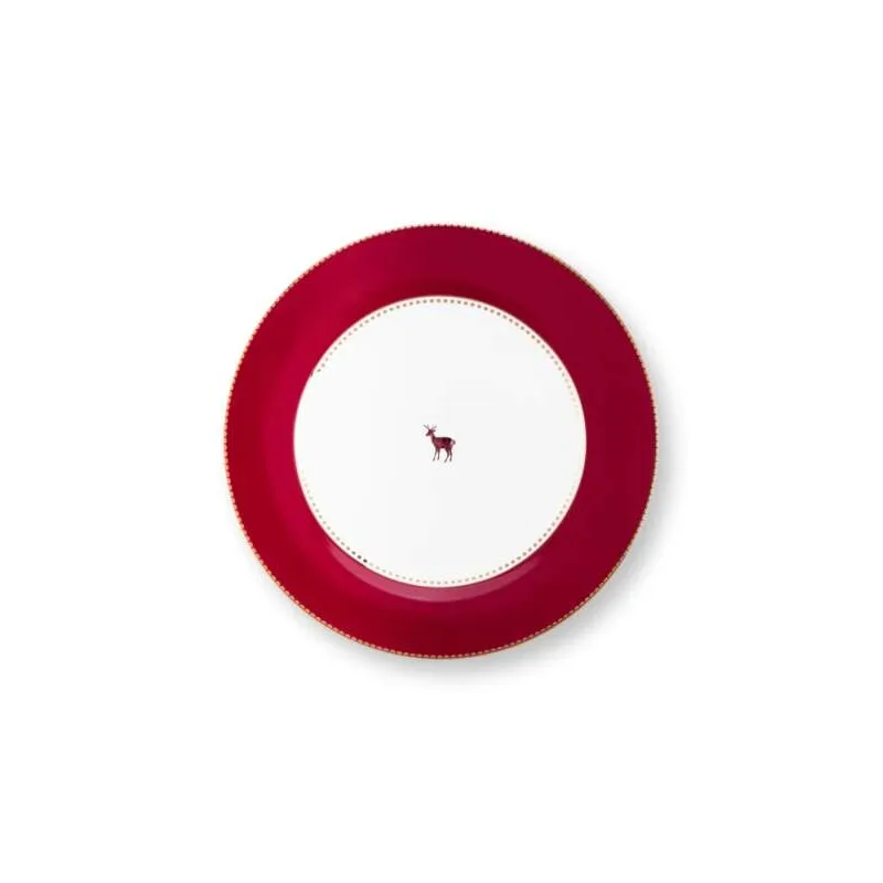 Pip Studio Love Birds talíř Ø26,5cm, tmavě červený