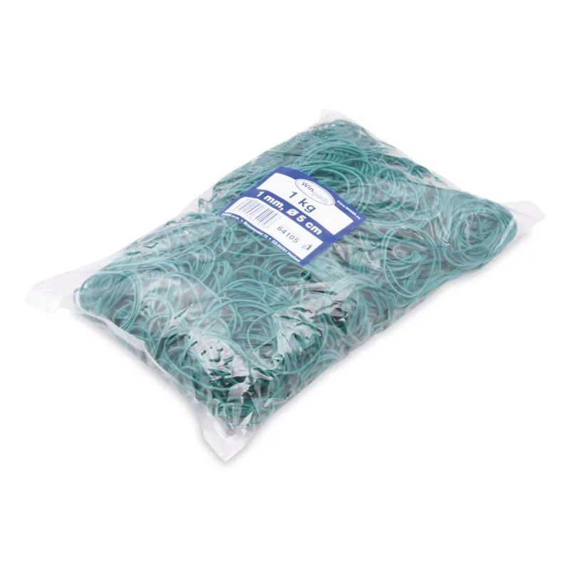 Gumičky zelené slabé (1 mm, Ø 5 cm) [1 kg] (64105)