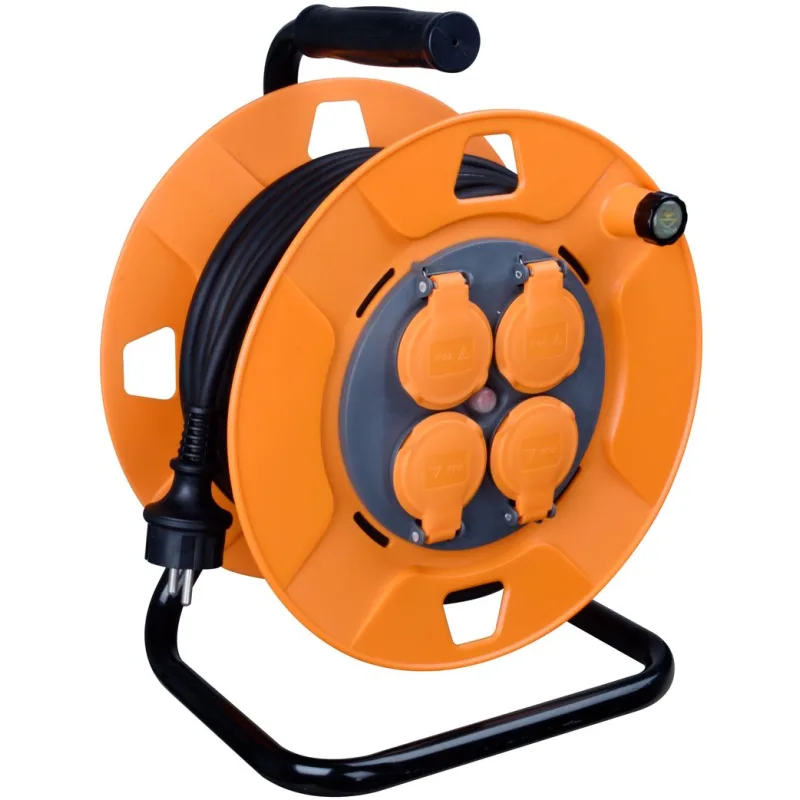 Stend pro Predžovací kábel na bubne Strend Pro CR038, 4 zásuvky, L-50 m, IP44, guma